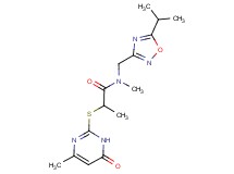 N-[(5-isopropyl-1,2,4-oxadiazol-3-yl)methyl]-N-methyl-2-[(4-methyl-6-oxo-1,6-dihydro-2-pyrimidinyl)thio]propanamide
