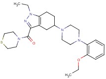 5-[4-(2-ethoxyphenyl)-1-piperazinyl]-1-ethyl-3-(4-thiomorpholinylcarbonyl)-4,5,6,7-tetrahydro-1H-indazole