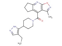 4-{[4-(4-ethyl-1H-pyrazol-5-yl)piperidin-1-yl]carbonyl}-3-methyl-6,7-dihydro-5H-cyclopenta[b]isoxazolo[4,5-e]pyridine