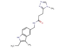 N-[(2-ethyl-3-methyl-1H-indol-5-yl)methyl]-3-(4-methyl-4H-1,2,4-triazol-3-yl)propanamide