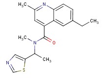 6-ethyl-N,2-dimethyl-N-[1-(1,3-thiazol-5-yl)ethyl]-4-quinolinecarboxamide
