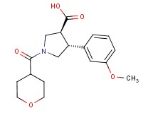(3S*,4R*)-4-(3-methoxyphenyl)-1-(tetrahydro-2H-pyran-4-ylcarbonyl)pyrrolidine-3-carboxylic acid