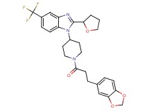 1-{1-[3-(1,3-benzodioxol-5-yl)propanoyl]-4-piperidinyl}-2-(tetrahydro-2-furanyl)-5-(trifluoromethyl)-1H-benzimidazole