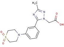 {5-[3-(1,1-dioxidothiomorpholin-4-yl)phenyl]-3-methyl-1H-1,2,4-triazol-1-yl}acetic acid