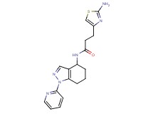 3-(2-amino-1,3-thiazol-4-yl)-N-(1-pyridin-2-yl-4,5,6,7-tetrahydro-1H-indazol-4-yl)propanamide