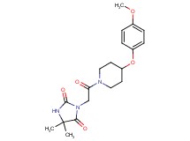 3-{2-[4-(4-methoxyphenoxy)-1-piperidinyl]-2-oxoethyl}-5,5-dimethyl-2,4-imidazolidinedione