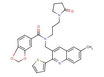 N-{[6-methyl-2-(2-thienyl)-3-quinolinyl]methyl}-N-[3-(2-oxo-1-pyrrolidinyl)propyl]-1,3-benzodioxole-5-carboxamide