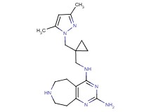 N~4~-({1-[(3,5-dimethyl-1H-pyrazol-1-yl)methyl]cyclopropyl}methyl)-6,7,8,9-tetrahydro-5H-pyrimido[4,5-d]azepine-2,4-diamine dihydrochloride