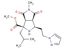 methyl (1R*,3R*,3aR*,6aS*)-1-isobutyl-5-methyl-4,6-dioxo-3-[2-(1H-pyrazol-1-yl)ethyl]octahydropyrrolo[3,4-c]pyrrole-1-carboxylate