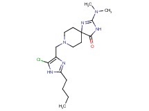 8-[(2-butyl-5-chloro-1H-imidazol-4-yl)methyl]-2-(dimethylamino)-1,3,8-triazaspiro[4.5]dec-1-en-4-one