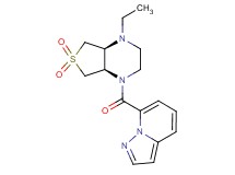 (4aR*,7aS*)-1-ethyl-4-(pyrazolo[1,5-a]pyridin-7-ylcarbonyl)octahydrothieno[3,4-b]pyrazine 6,6-dioxide