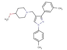 4-methoxy-1-{[3-(3-methylphenyl)-1-(4-methylphenyl)-1H-pyrazol-4-yl]methyl}piperidine