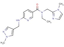 N-ethyl-N-[(1-methyl-1H-imidazol-2-yl)methyl]-6-{[(1-methyl-1H-pyrazol-4-yl)methyl]amino}nicotinamide