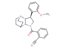 2-{[(2R*,3S*,6R*)-3-(2-methoxyphenyl)-1,5-diazatricyclo[5.2.2.0~2,6~]undec-5-yl]carbonyl}benzonitrile