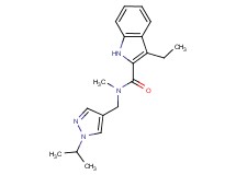 3-ethyl-N-[(1-isopropyl-1H-pyrazol-4-yl)methyl]-N-methyl-1H-indole-2-carboxamide