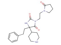 3-[2-(2-oxo-1-pyrrolidinyl)ethyl]-5-(2-phenylethyl)-5-(4-piperidinyl)-2,4-imidazolidinedione hydrochloride