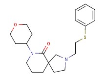 2-[2-(phenylthio)ethyl]-7-(tetrahydro-2H-pyran-4-yl)-2,7-diazaspiro[4.5]decan-6-one