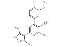2-amino-6-(3,5-dimethyl-1H-pyrazol-4-yl)-4-(4-fluoro-3-methoxyphenyl)nicotinonitrile