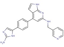 4-[4-(2-amino-1H-imidazol-5-yl)phenyl]-N-(pyridin-3-ylmethyl)-1H-pyrrolo[2,3-b]pyridin-6-amine