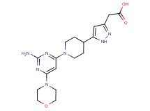 {5-[1-(2-amino-6-morpholin-4-ylpyrimidin-4-yl)piperidin-4-yl]-1H-pyrazol-3-yl}acetic acid