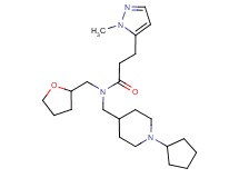 N-[(1-cyclopentylpiperidin-4-yl)methyl]-3-(1-methyl-1H-pyrazol-5-yl)-N-(tetrahydrofuran-2-ylmethyl)propanamide