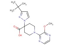 4-(3-tert-butyl-1H-pyrazol-1-yl)-1-(3-methoxypyrazin-2-yl)piperidine-4-carboxylic acid