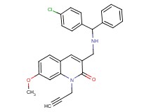 3-({[(4-chlorophenyl)(phenyl)methyl]amino}methyl)-7-methoxy-1-(2-propyn-1-yl)-2(1H)-quinolinone