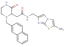N-[(2-methylimidazo[2,1-b][1,3]thiazol-6-yl)methyl]-2-[1-(2-naphthylmethyl)-3-oxo-2-piperazinyl]acetamide