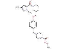 ethyl 4-[4-({1-[(1,3-dimethyl-1H-pyrazol-5-yl)carbonyl]-3-piperidinyl}methoxy)benzyl]-1-piperazinecarboxylate