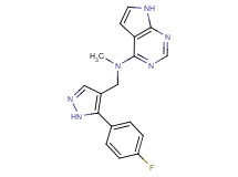 N-{[5-(4-fluorophenyl)-1H-pyrazol-4-yl]methyl}-N-methyl-7H-pyrrolo[2,3-d]pyrimidin-4-amine