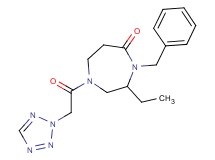 4-benzyl-3-ethyl-1-(2H-tetrazol-2-ylacetyl)-1,4-diazepan-5-one
