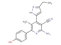 2-amino-4-(3-ethyl-1H-pyrazol-5-yl)-6-(4-hydroxyphenyl)-5-methylnicotinonitrile