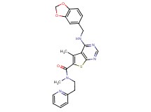 4-[(1,3-benzodioxol-5-ylmethyl)amino]-N,5-dimethyl-N-[2-(2-pyridinyl)ethyl]thieno[2,3-d]pyrimidine-6-carboxamide
