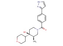 (3R*,4R*)-3-methyl-1-[4-(1H-pyrazol-3-yl)benzoyl]-4-(tetrahydro-2H-pyran-4-yl)piperidin-4-ol