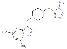5,7-dimethyl-3-({4-[(4-methyl-4H-1,2,4-triazol-3-yl)methyl]piperidin-1-yl}methyl)pyrazolo[1,5-a]pyrimidine