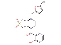 2-{[(4aS*,7aR*)-4-[(5-methyl-2-furyl)methyl]-6,6-dioxidohexahydrothieno[3,4-b]pyrazin-1(2H)-yl]carbonyl}-3-pyridinol