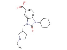 1-cyclohexyl-3-[(1-ethylpyrrolidin-3-yl)methyl]-2-oxo-2,3-dihydro-1H-benzimidazole-5-carboxylic acid