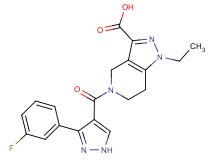 1-ethyl-5-{[3-(3-fluorophenyl)-1H-pyrazol-4-yl]carbonyl}-4,5,6,7-tetrahydro-1H-pyrazolo[4,3-c]pyridine-3-carboxylic acid