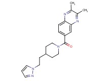 2,3-dimethyl-6-({4-[2-(1H-pyrazol-1-yl)ethyl]-1-piperidinyl}carbonyl)quinoxaline