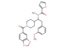 N-[1-[1-(1,3-benzodioxol-5-ylcarbonyl)-4-piperidinyl]-2-(3-methoxyphenyl)ethyl]-N-methyl-2-furamide