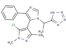 5-{1-[5-(5-chloro-1,3-dimethyl-1H-pyrazol-4-yl)-4-phenyl-1H-imidazol-1-yl]ethyl}-1H-tetrazole