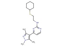N-[2-(cyclohexylthio)ethyl]-4-(1,3,5-trimethyl-1H-pyrazol-4-yl)-2-pyrimidinamine
