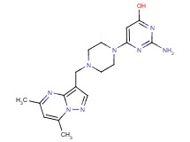 2-amino-6-{4-[(5,7-dimethylpyrazolo[1,5-a]pyrimidin-3-yl)methyl]piperazin-1-yl}pyrimidin-4-ol
