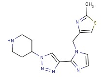 4-(4-{1-[(2-methyl-1,3-thiazol-4-yl)methyl]-1H-imidazol-2-yl}-1H-1,2,3-triazol-1-yl)piperidine hydrochloride