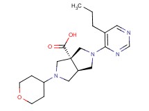 (3aR*,6aR*)-2-(5-propylpyrimidin-4-yl)-5-(tetrahydro-2H-pyran-4-yl)hexahydropyrrolo[3,4-c]pyrrole-3a(1H)-carboxylic acid