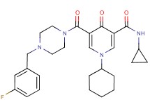 1-cyclohexyl-N-cyclopropyl-5-{[4-(3-fluorobenzyl)-1-piperazinyl]carbonyl}-4-oxo-1,4-dihydro-3-pyridinecarboxamide