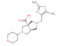 (3aS*,6aS*)-2-[(2,5-dimethyl-1,3-thiazol-4-yl)methyl]-5-(tetrahydro-2H-pyran-4-yl)hexahydropyrrolo[3,4-c]pyrrole-3a(1H)-carboxylic acid