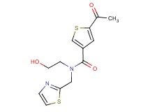 5-acetyl-N-(2-hydroxyethyl)-N-(1,3-thiazol-2-ylmethyl)thiophene-3-carboxamide