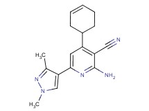 2-amino-4-cyclohex-3-en-1-yl-6-(1,3-dimethyl-1H-pyrazol-4-yl)nicotinonitrile