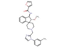 N-((2R*,3R*)-2-methoxy-1'-{[1-(3-methylphenyl)-1H-imidazol-2-yl]methyl}-2,3-dihydrospiro[indene-1,4'-piperidin]-3-yl)-2-furamide